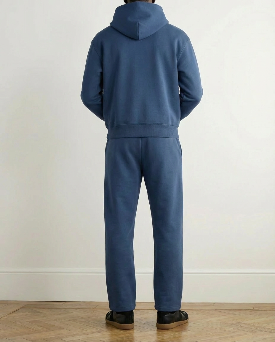 2-delat set med lös passform, huvtröja och joggingbyxor - Blå
